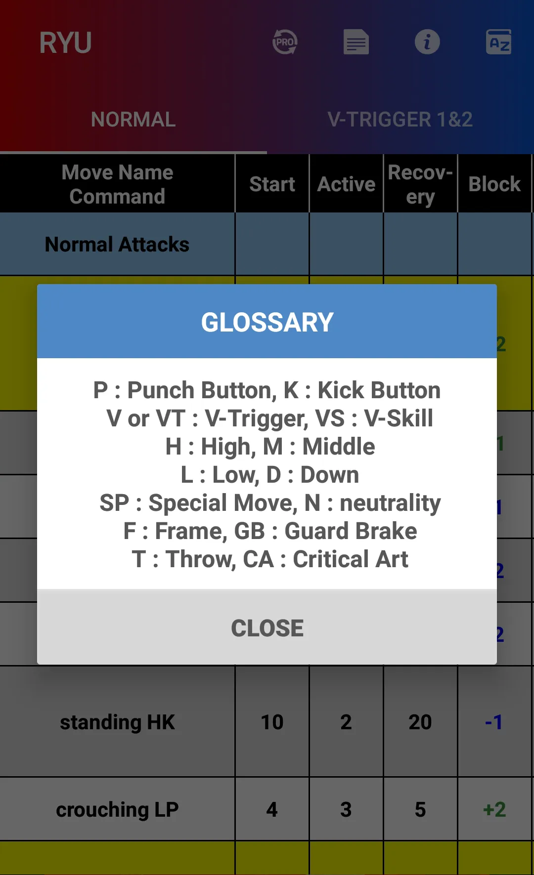 FRAMEDATA for SF5CE | Indus Appstore | Screenshot