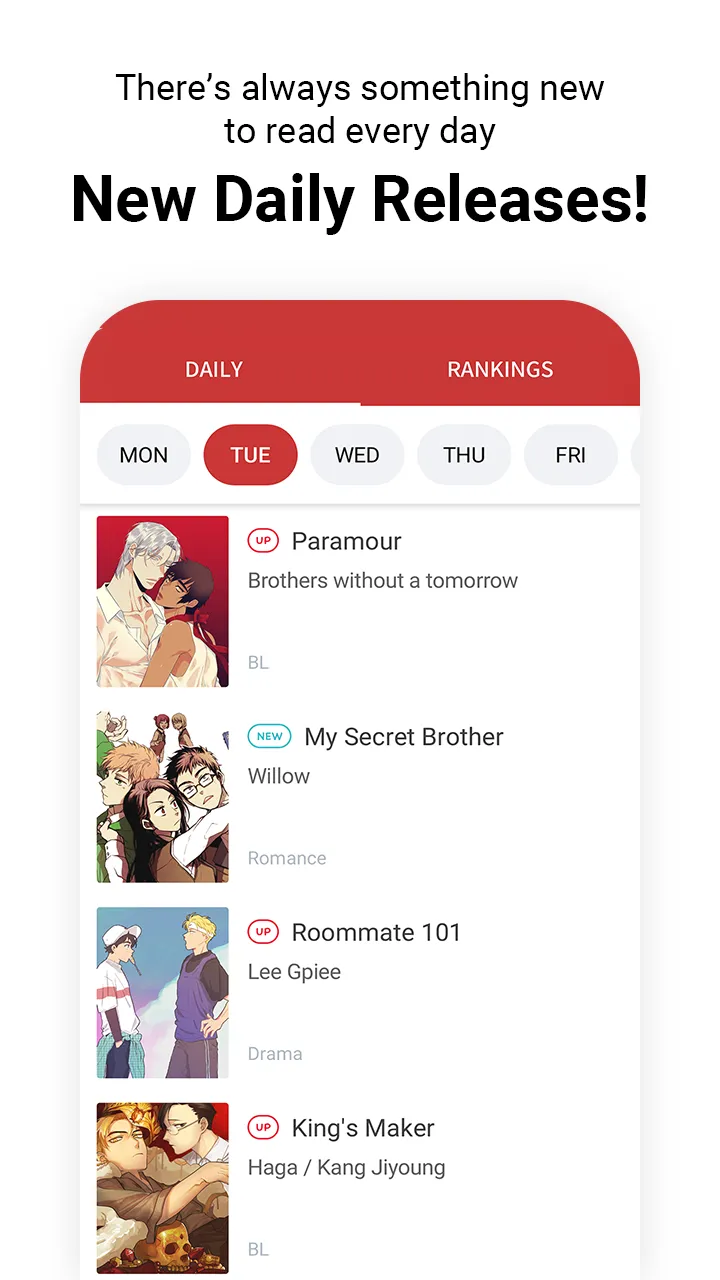 Lezhin Comics - Daily Releases | Indus Appstore | Screenshot