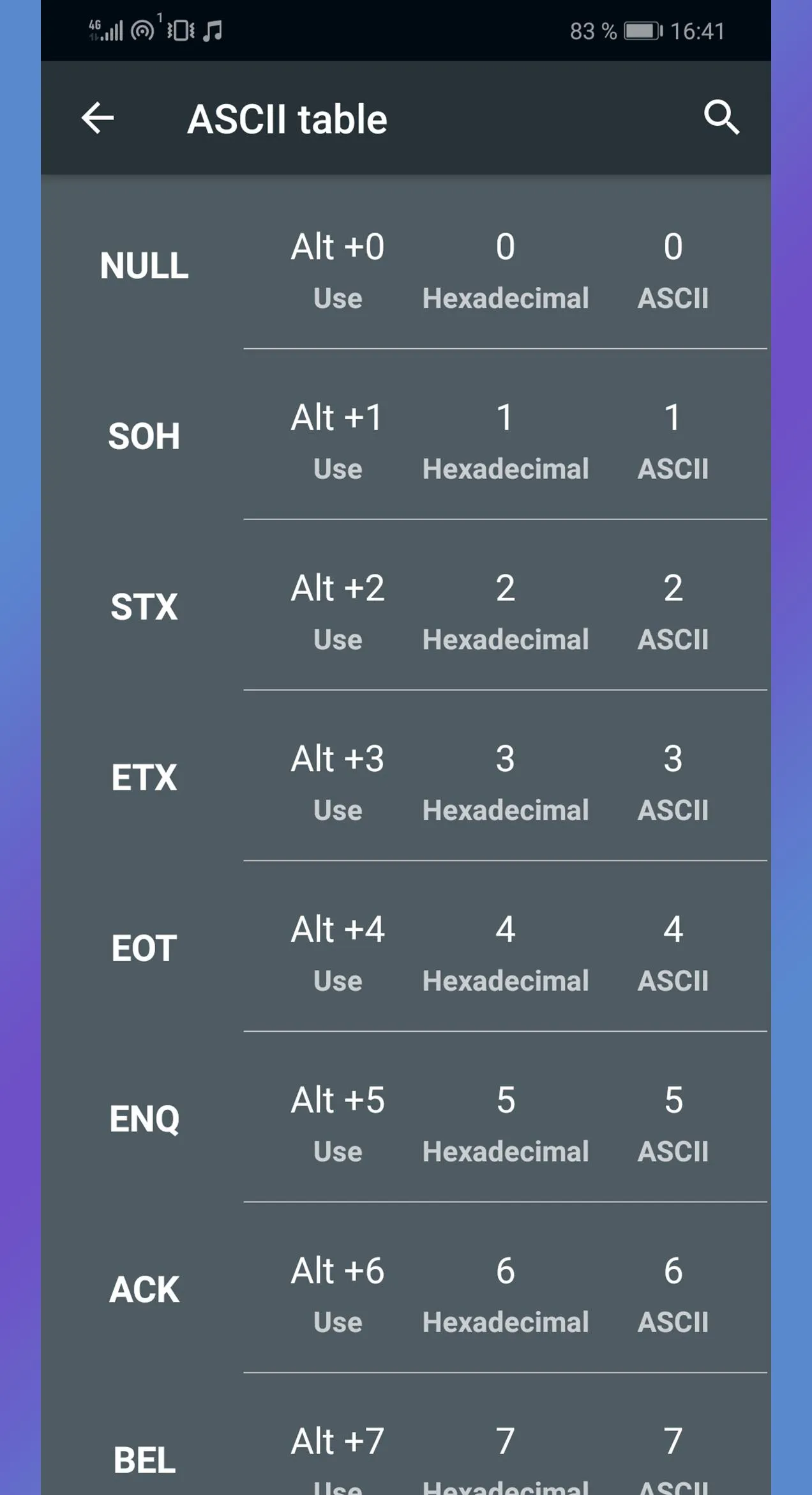 Numerical Systems + ASCII | Indus Appstore | Screenshot