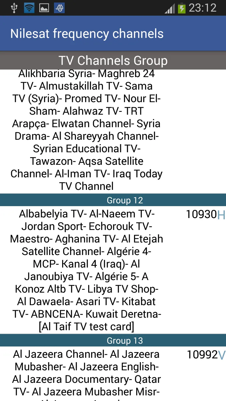 Frequency Channels for Nilesat | Indus Appstore | Screenshot