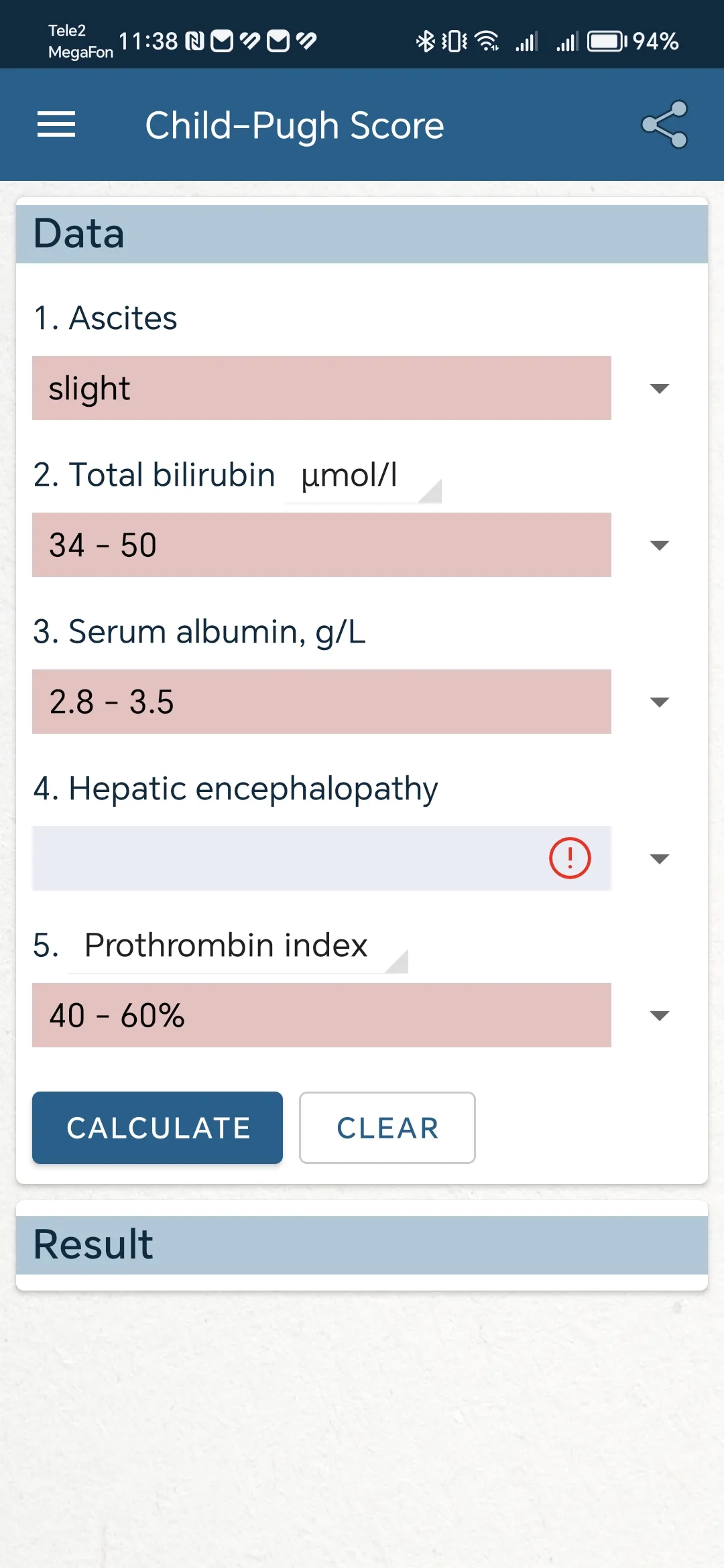 Child-Pugh score | Indus Appstore | Screenshot