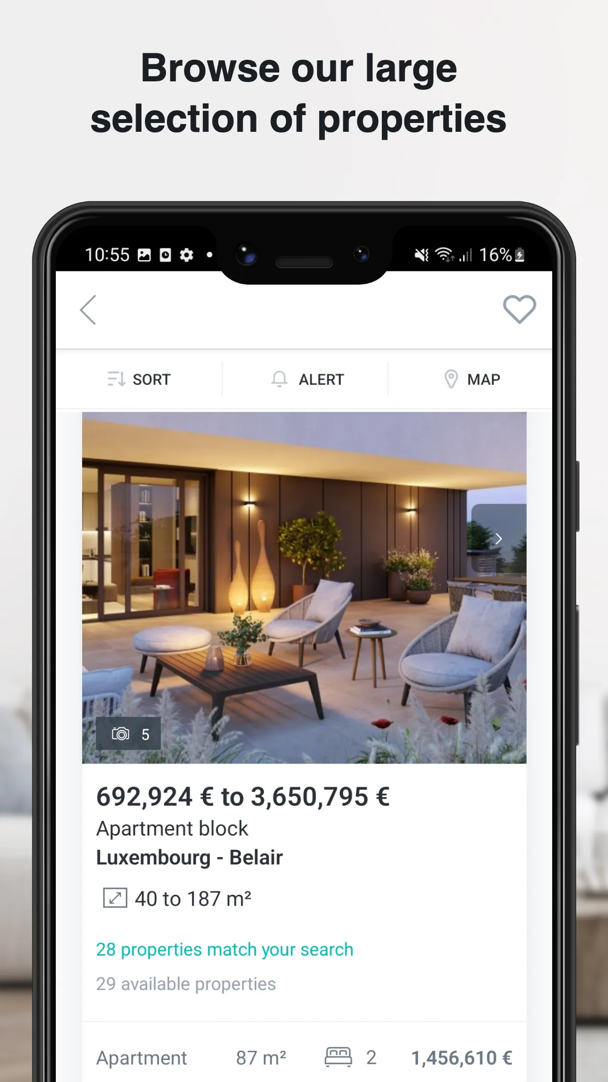 atHome Luxembourg Real Estate | Indus Appstore | Screenshot