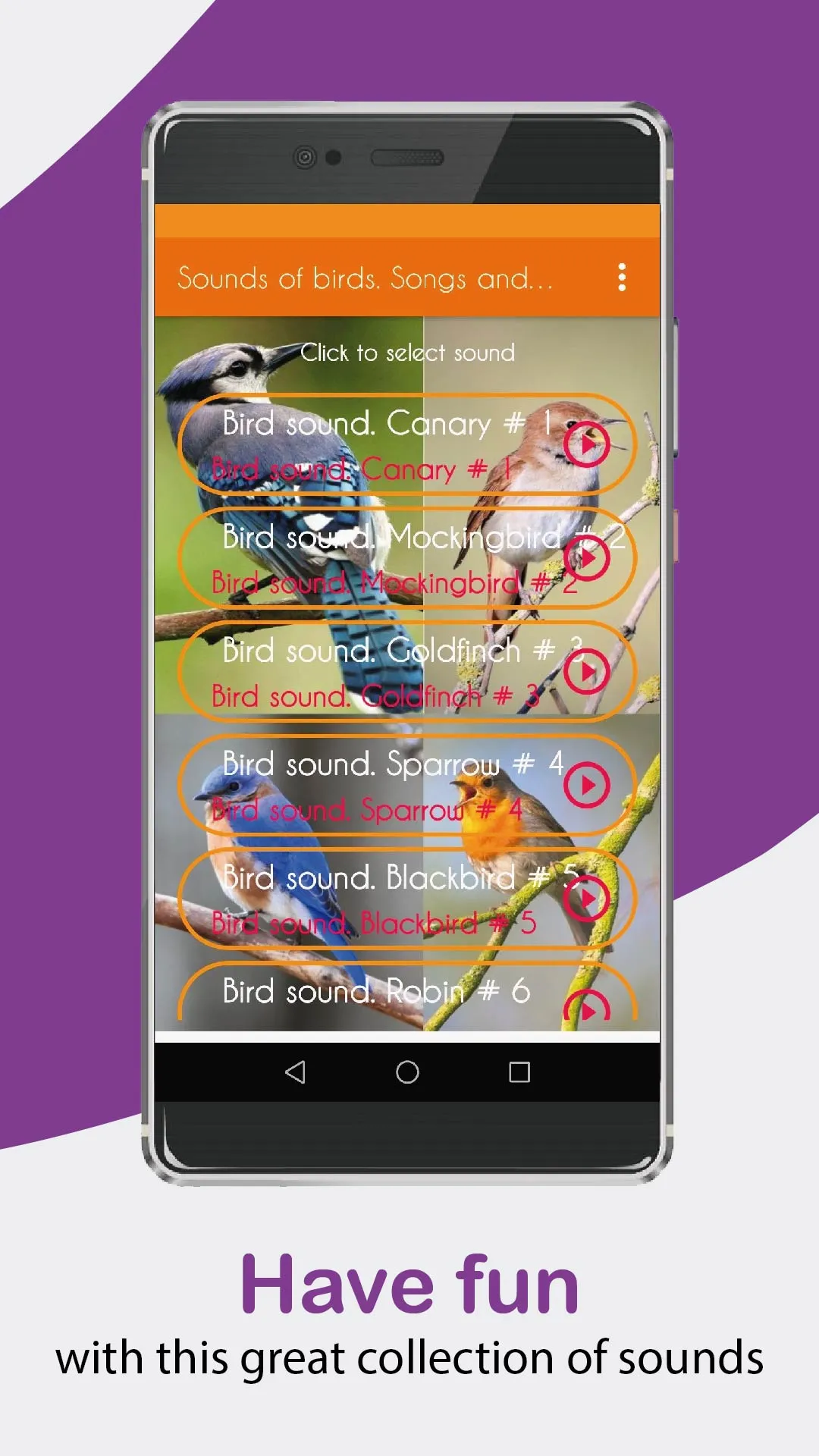 Bird sounds. Nice songs. | Indus Appstore | Screenshot