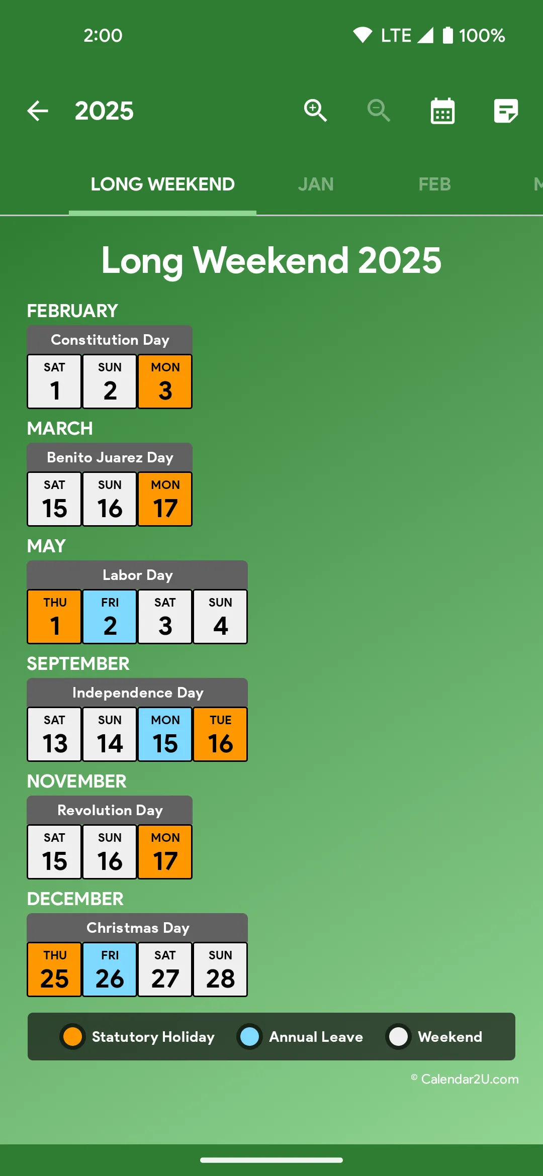 Mexico Calendar | Indus Appstore | Screenshot