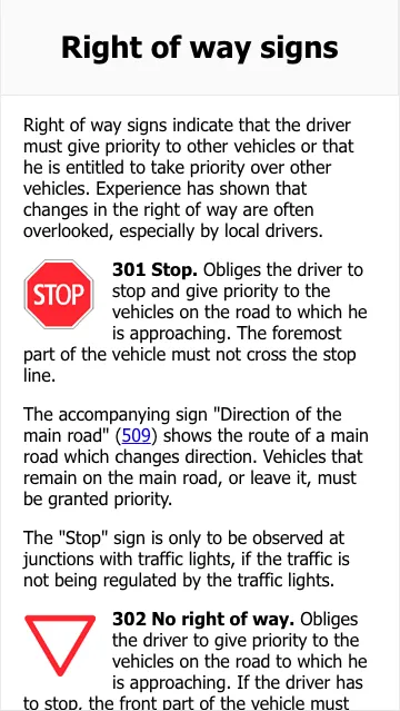 Swiss Traffic Signs | Indus Appstore | Screenshot