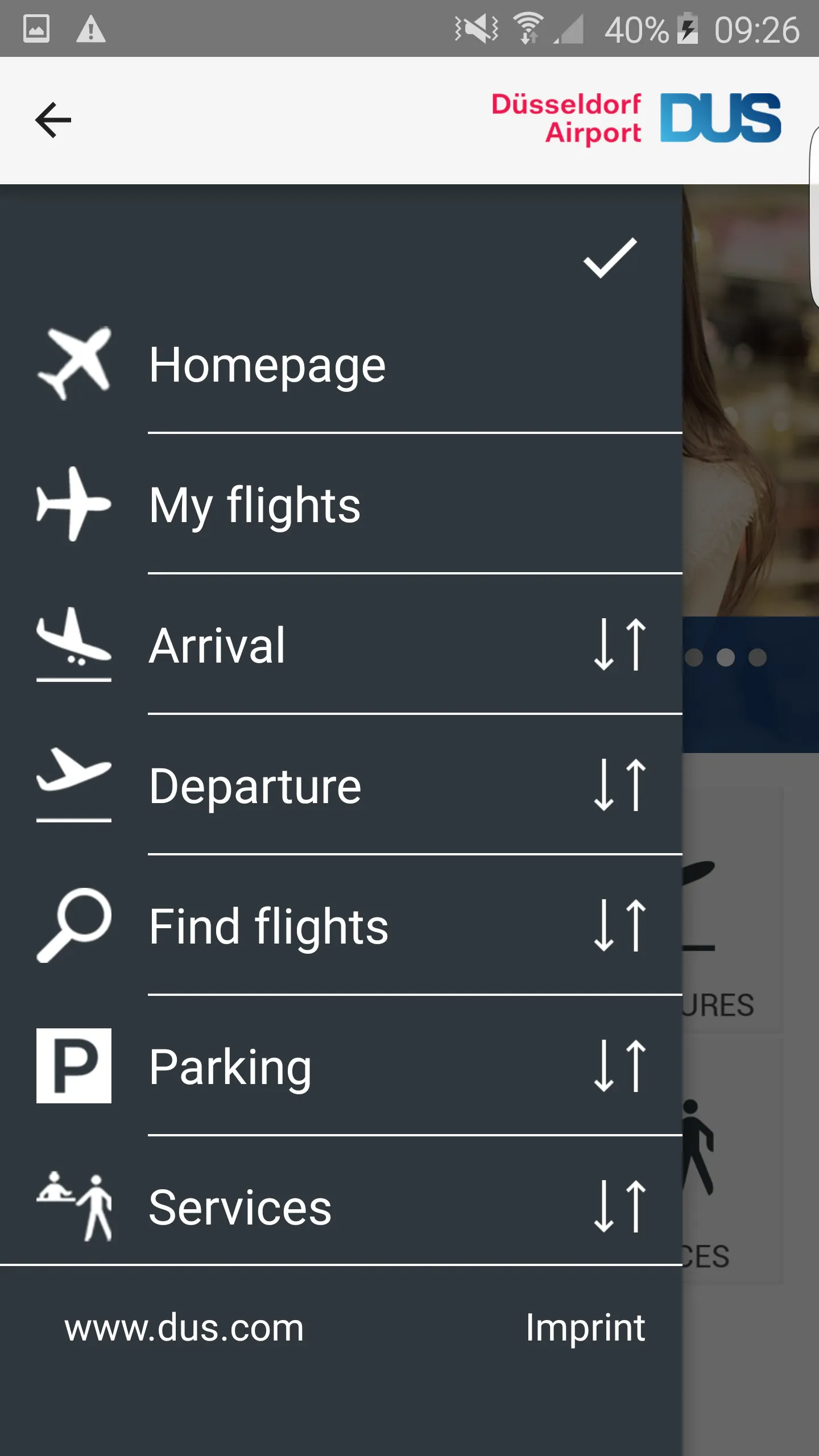 DUS Airport App | Indus Appstore | Screenshot