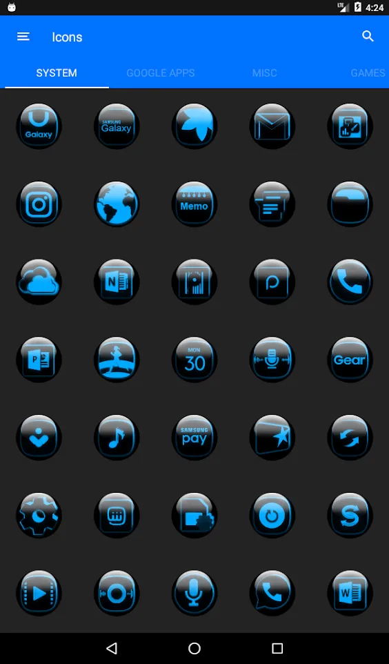 Blue Glass Orb Icon Pack | Indus Appstore | Screenshot