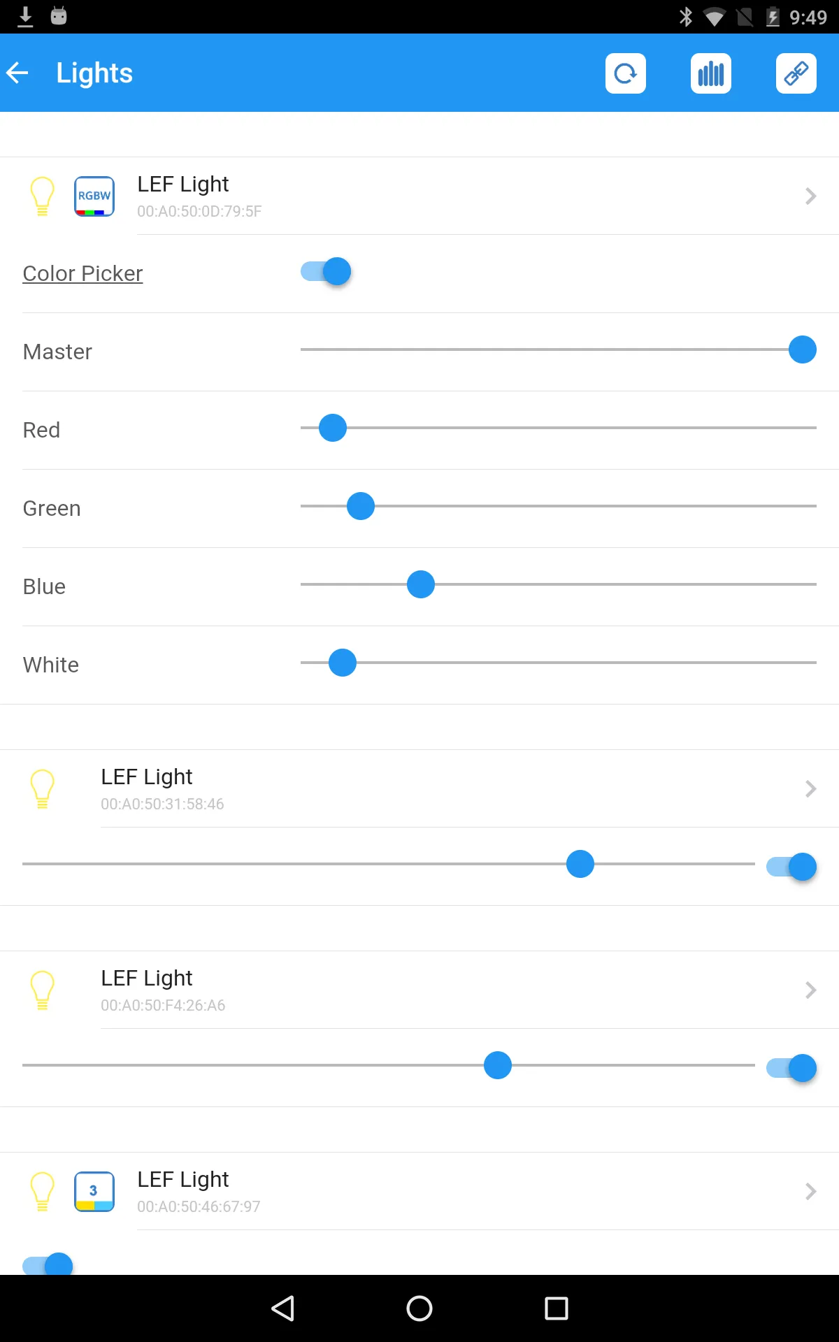 LEF Lighting App | Indus Appstore | Screenshot