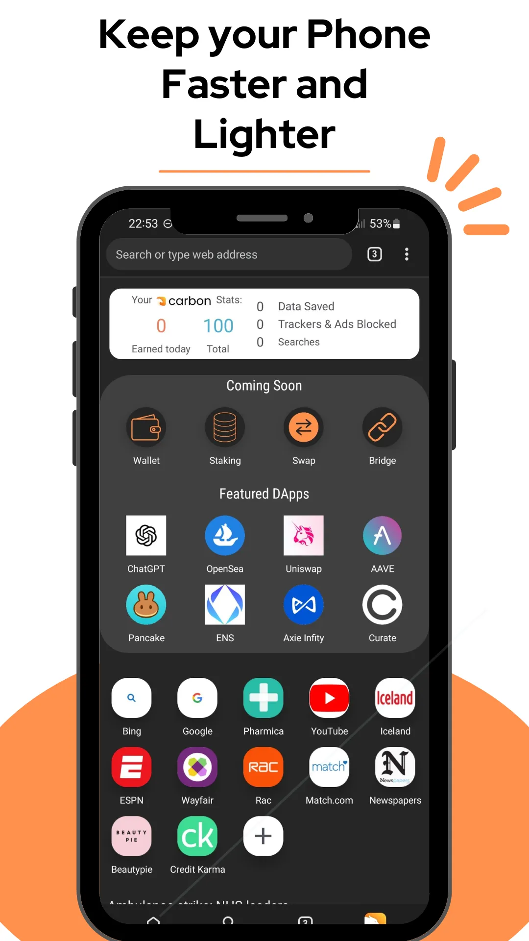Carbon: Super Fast Browser | Indus Appstore | Screenshot