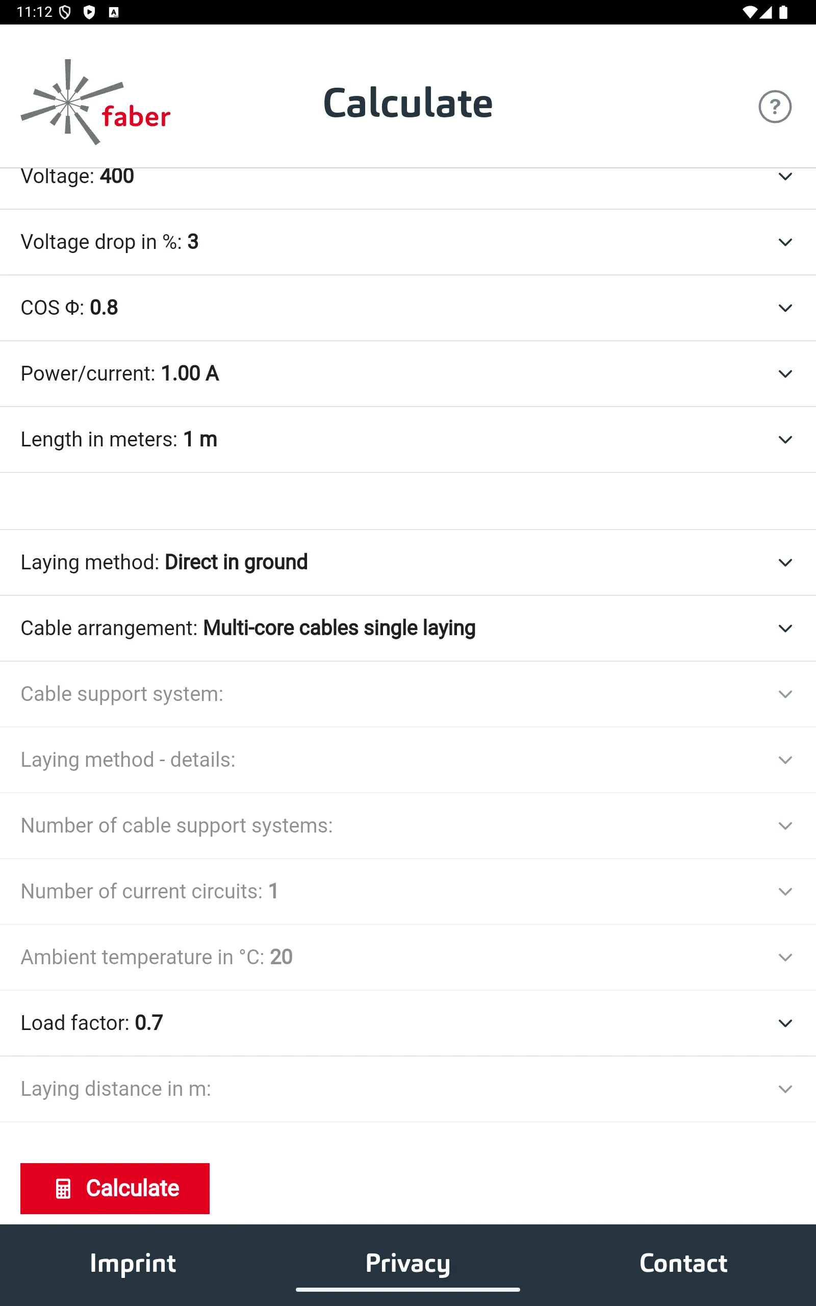 Cable Calculator | Indus Appstore | Screenshot