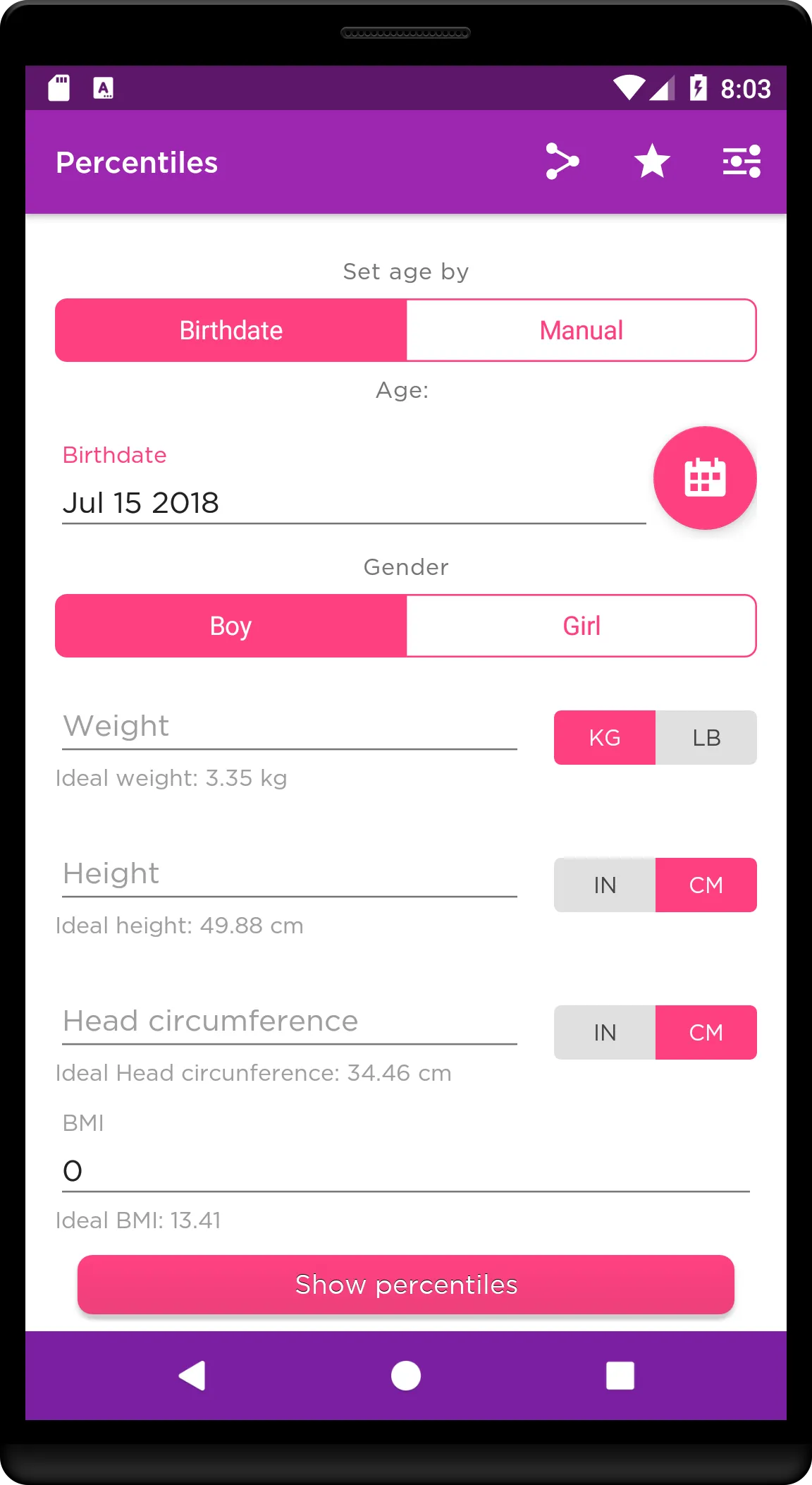 Child Growth Tracking | Indus Appstore | Screenshot