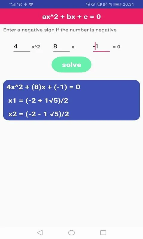 Equation solver | Indus Appstore | Screenshot