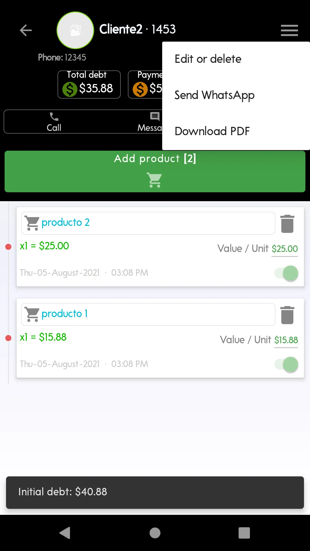 Control debtors - Clients | Indus Appstore | Screenshot