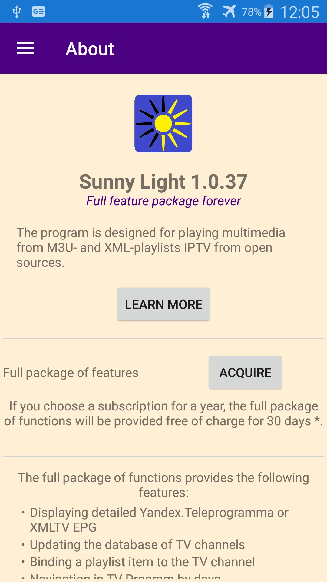 Sunny Light - M3U & XML Player | Indus Appstore | Screenshot