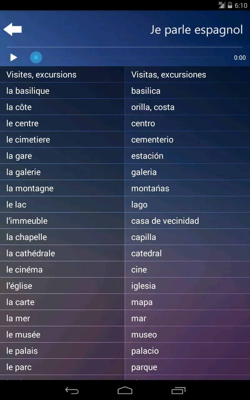 Je Parle Espagnol Audio Cours | Indus Appstore | Screenshot