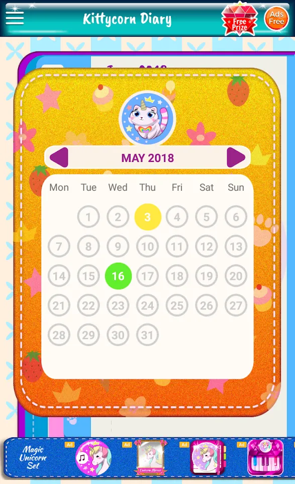 Kittycorn Diary (with password | Indus Appstore | Screenshot