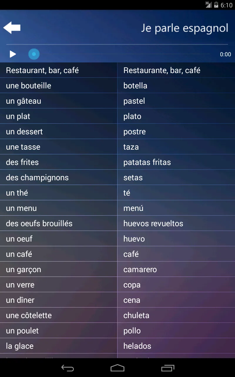 Je Parle Espagnol Audio Cours | Indus Appstore | Screenshot