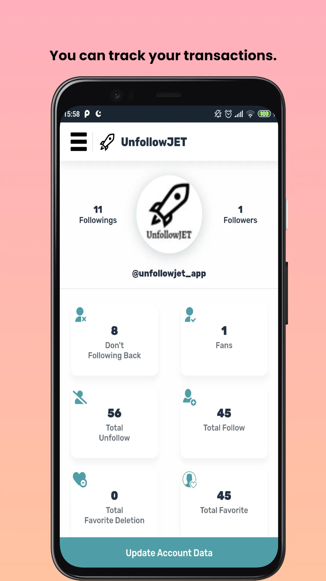 Unfollow Jet | Indus Appstore | Screenshot