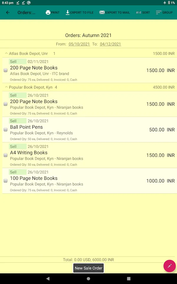 Pocket OrderBook | Indus Appstore | Screenshot