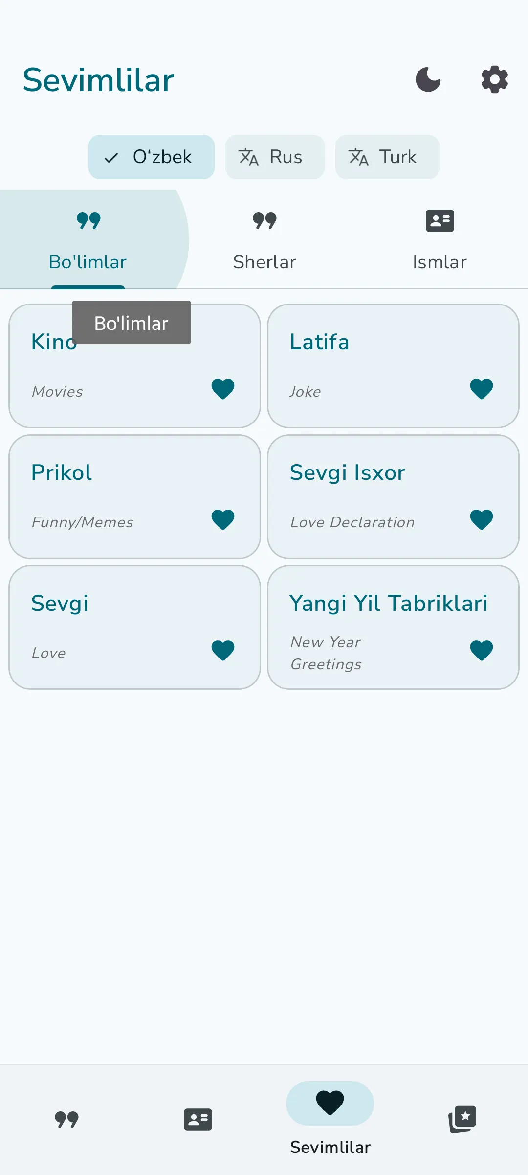 Uzbek SMS Sherlar, Statuslar | Indus Appstore | Screenshot