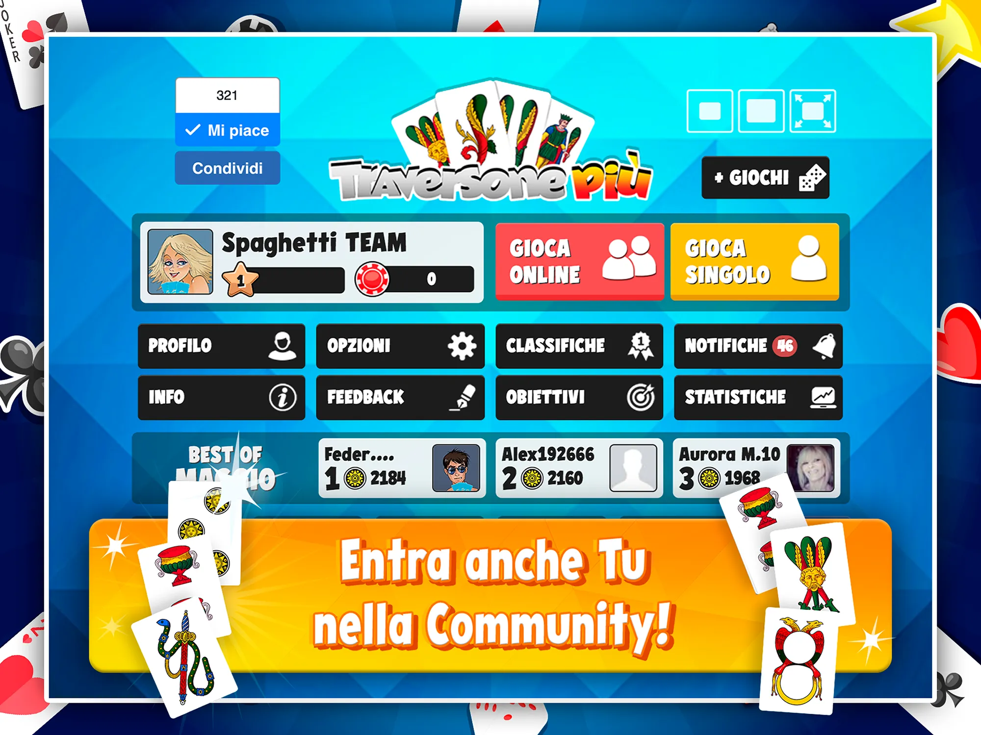 Traversone Più – Card Games | Indus Appstore | Screenshot