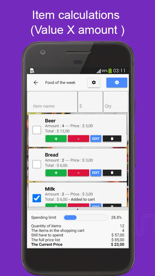 Shopping List Calculate Price | Indus Appstore | Screenshot