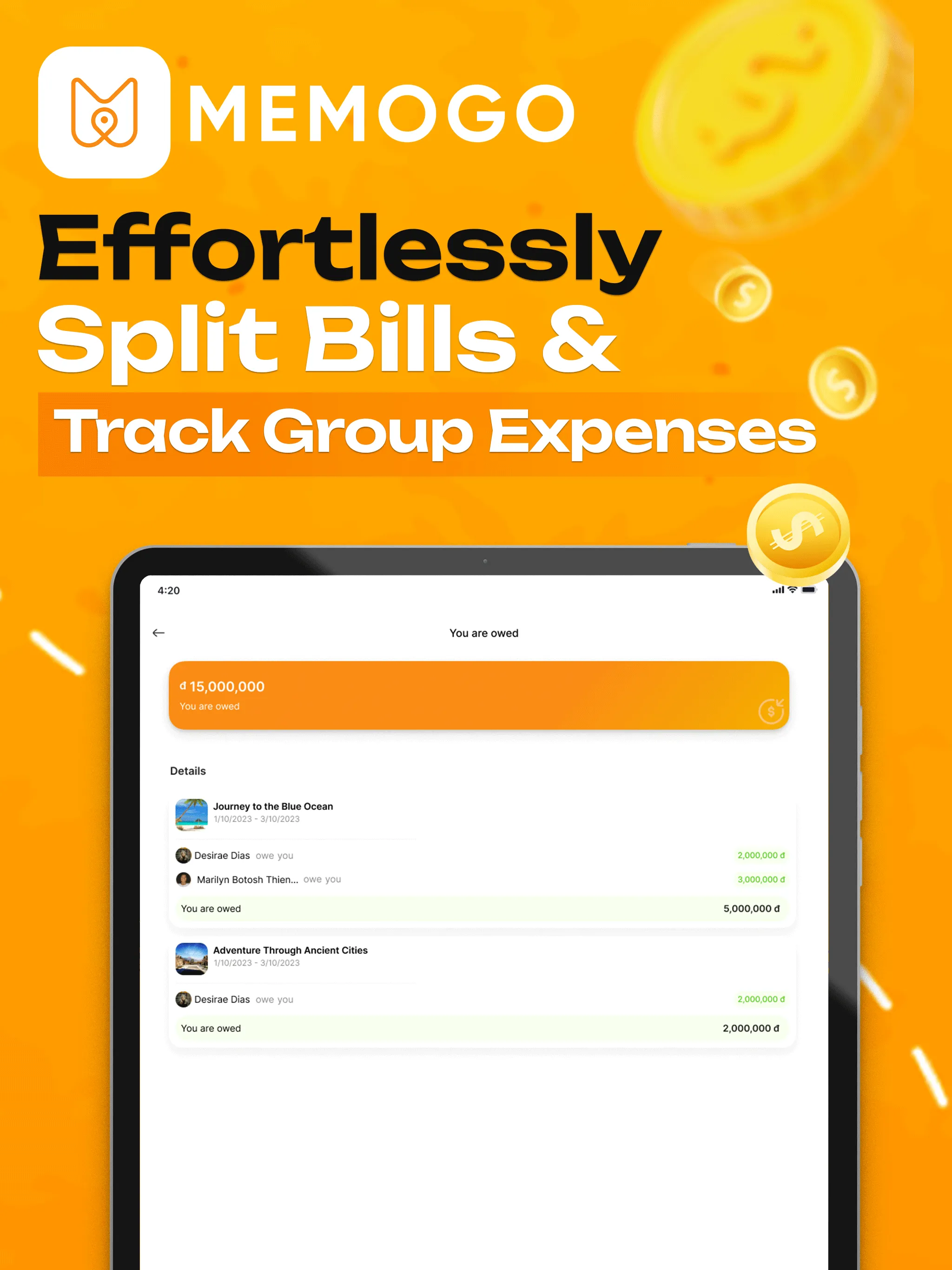 MemoGo - Split Bills & Travel | Indus Appstore | Screenshot