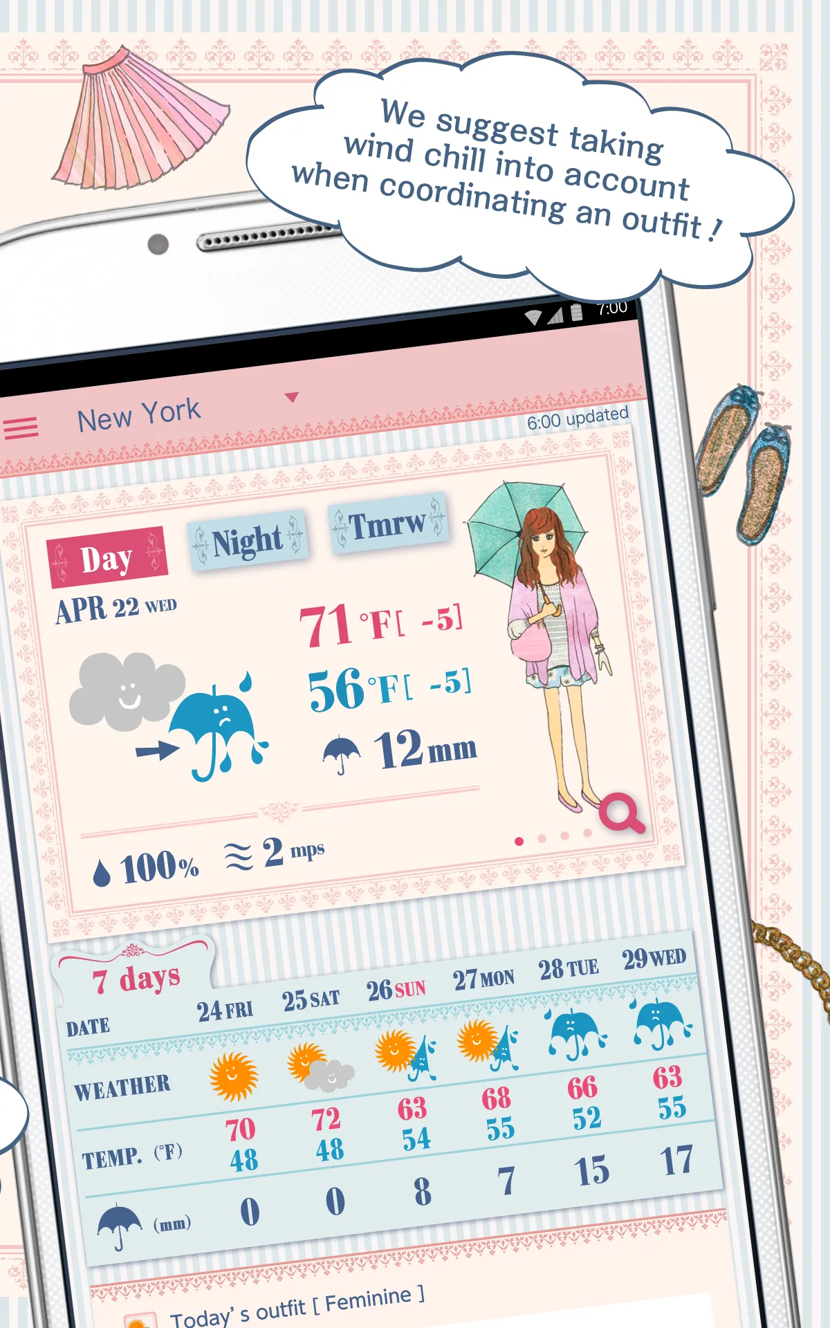 OshareWeather - For cute girls | Indus Appstore | Screenshot