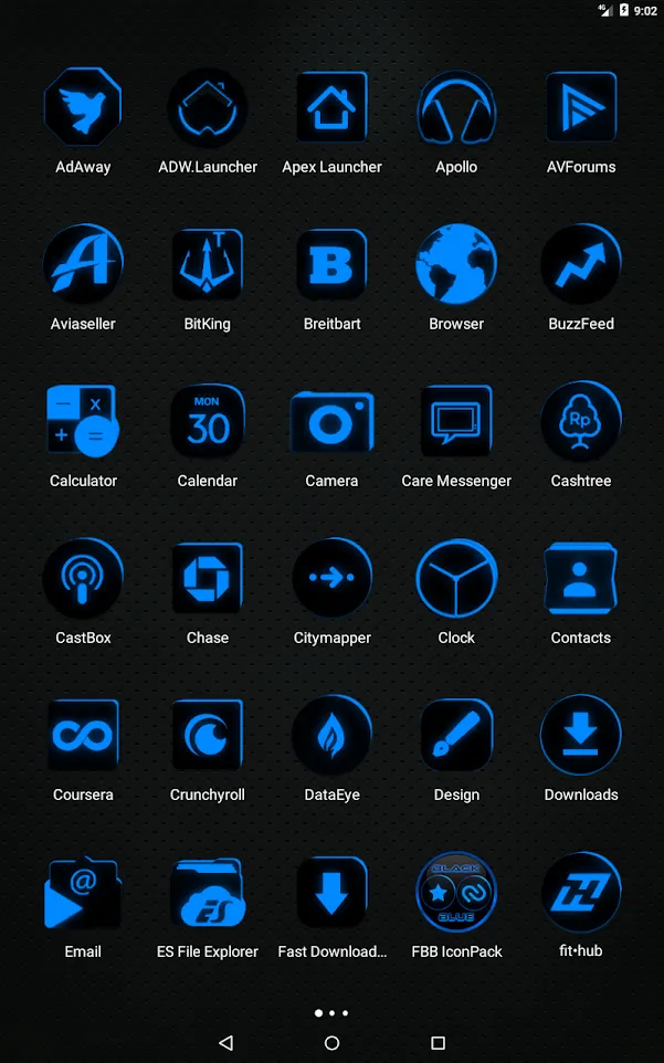 Flat Black and Blue Icon Pack | Indus Appstore | Screenshot