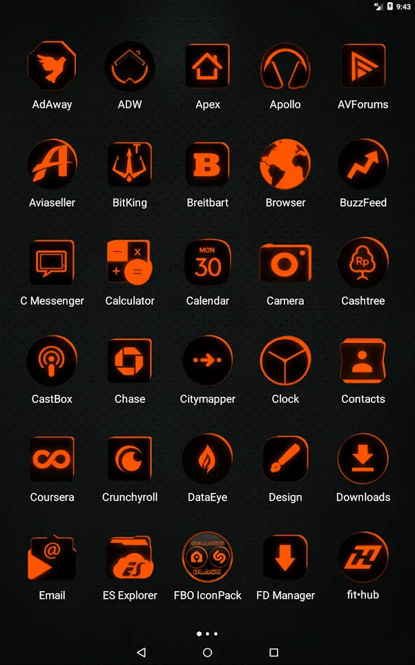 Flat Black and Orange IconPack | Indus Appstore | Screenshot