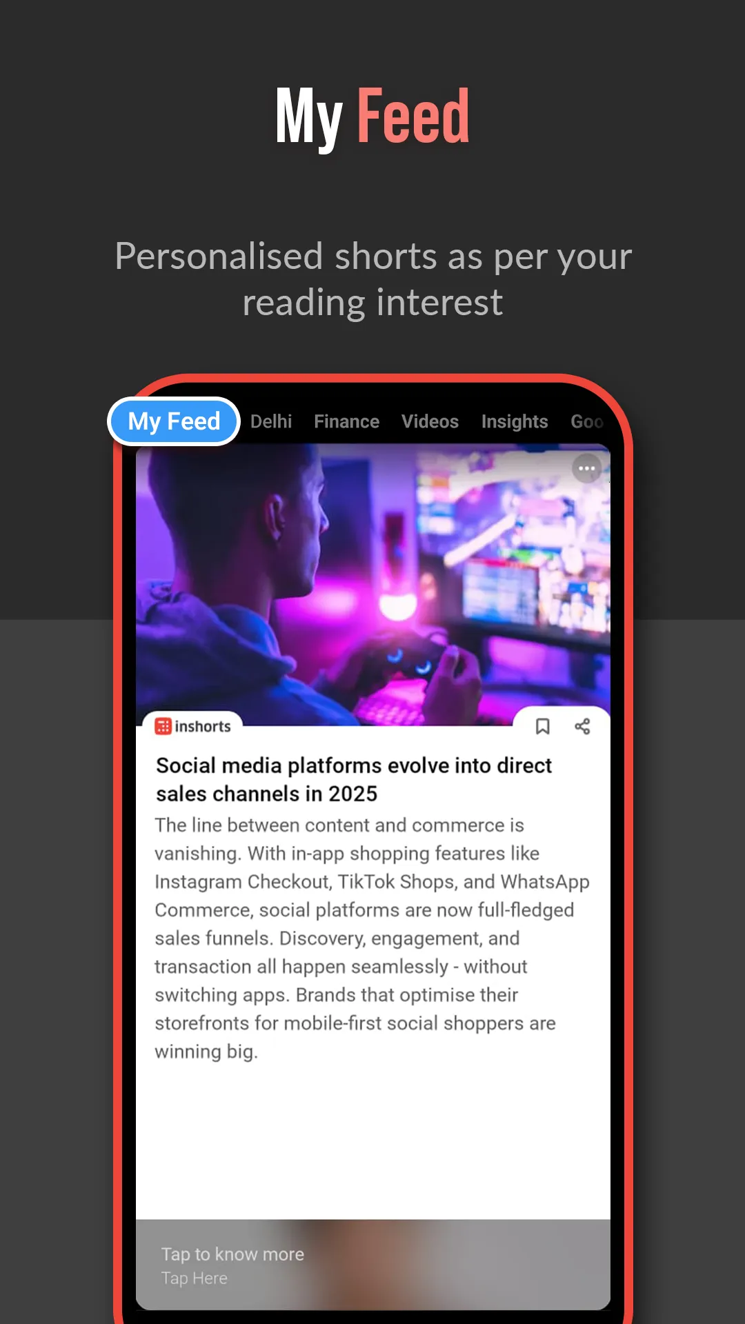 Inshorts - News in 60 words | Indus Appstore | Screenshot
