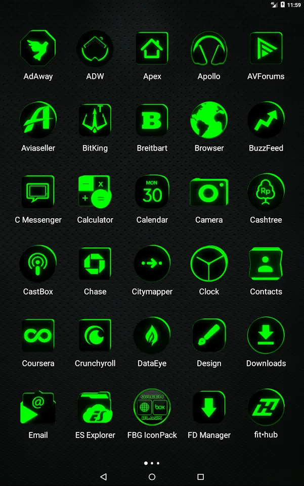 Flat Black and Green IconPack | Indus Appstore | Screenshot