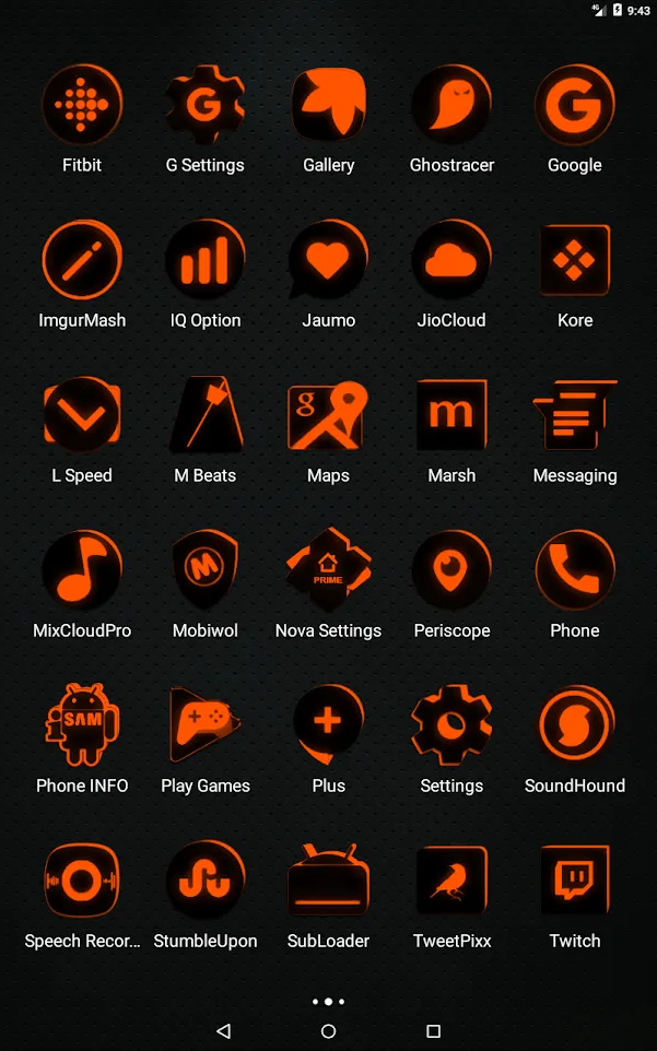 Flat Black and Orange IconPack | Indus Appstore | Screenshot