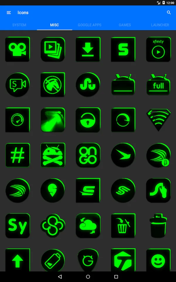 Flat Black and Green IconPack | Indus Appstore | Screenshot