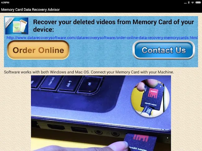 Memory Card Data Recovery Help | Indus Appstore | Screenshot