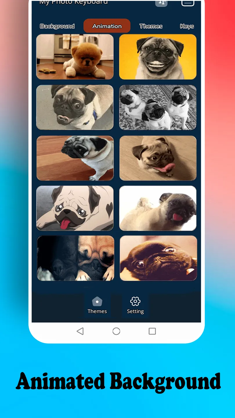 Cute pug dog keyboard | Indus Appstore | Screenshot