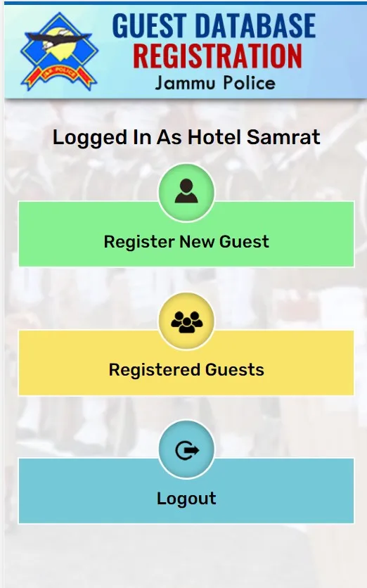 JKP Jammu Guest Registration | Indus Appstore | Screenshot