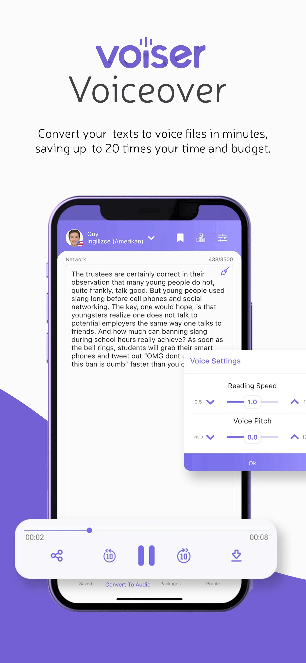 Voiser Voiceover Transcription | Indus Appstore | Screenshot