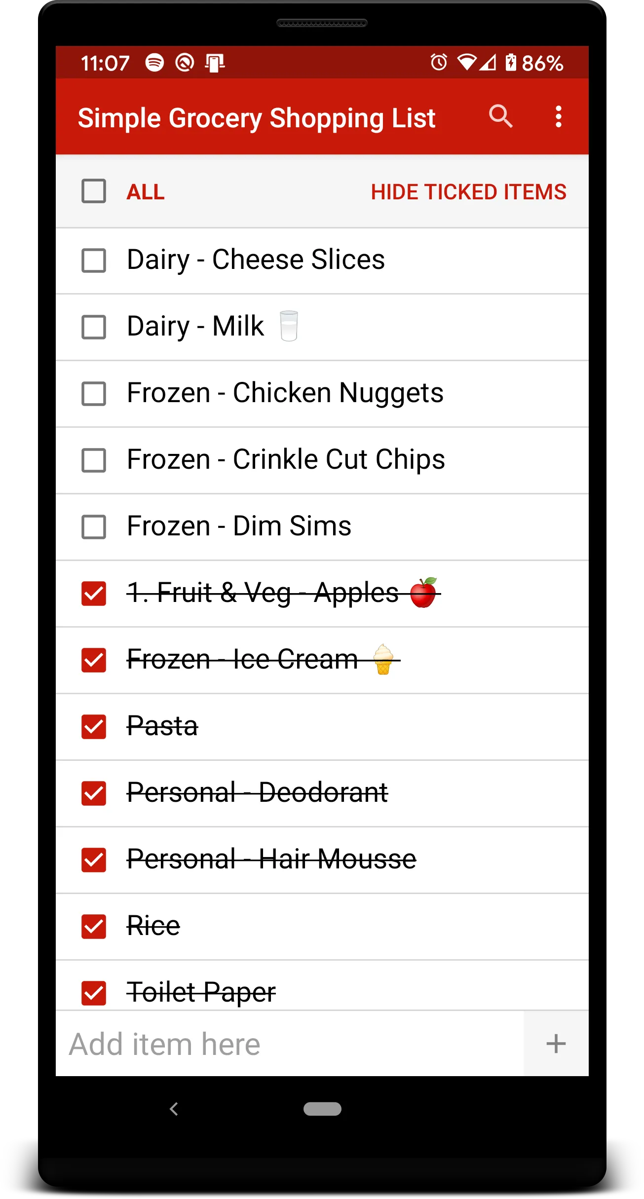 Simple Grocery Shopping List | Indus Appstore | Screenshot