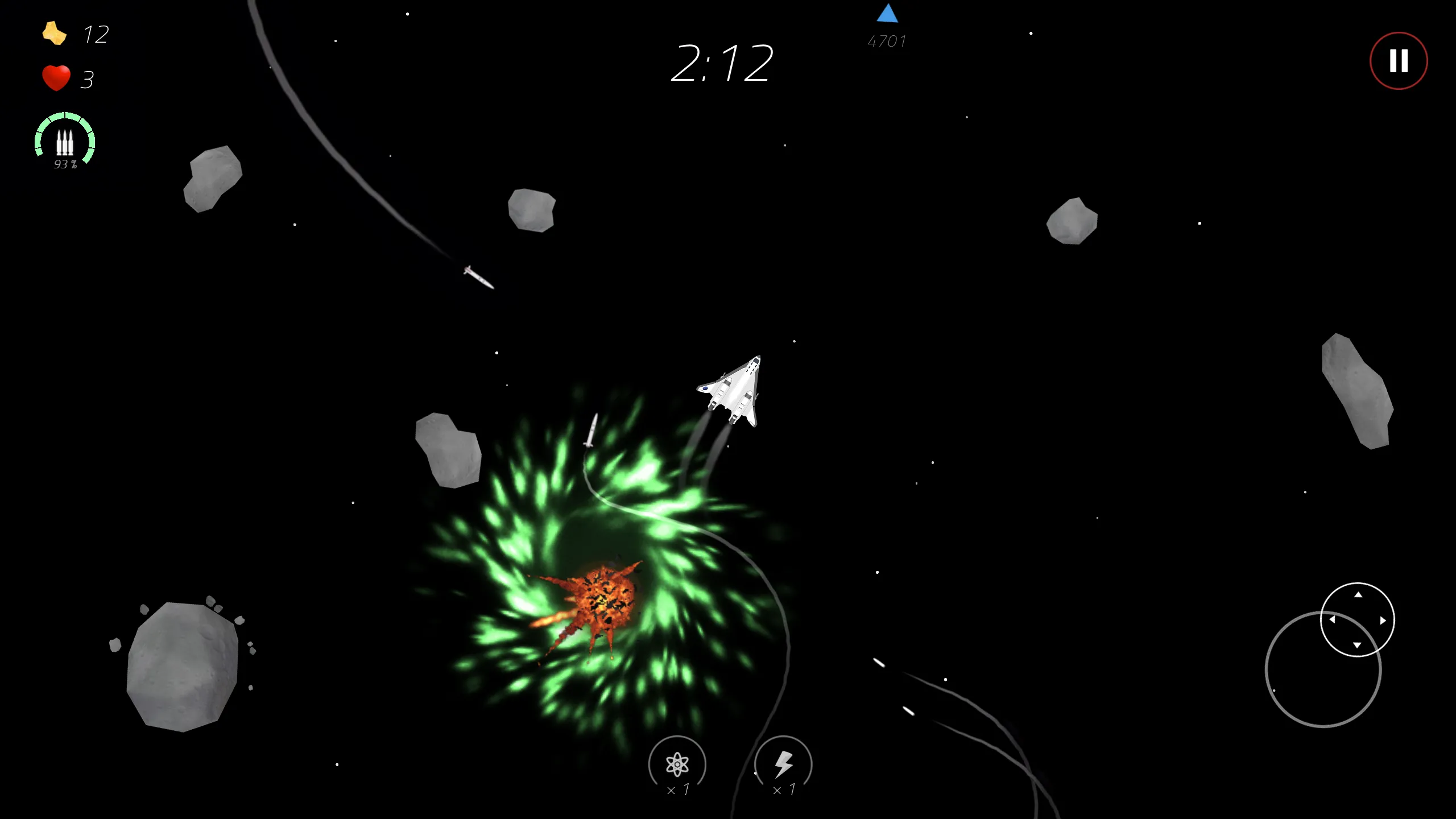 2 Minutes in Space: Missiles! | Indus Appstore | Screenshot