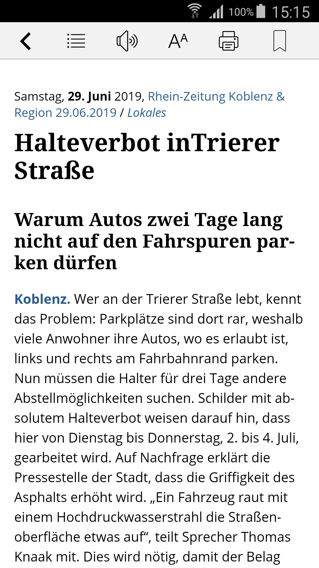 E-Paper der Rhein-Zeitung | Indus Appstore | Screenshot