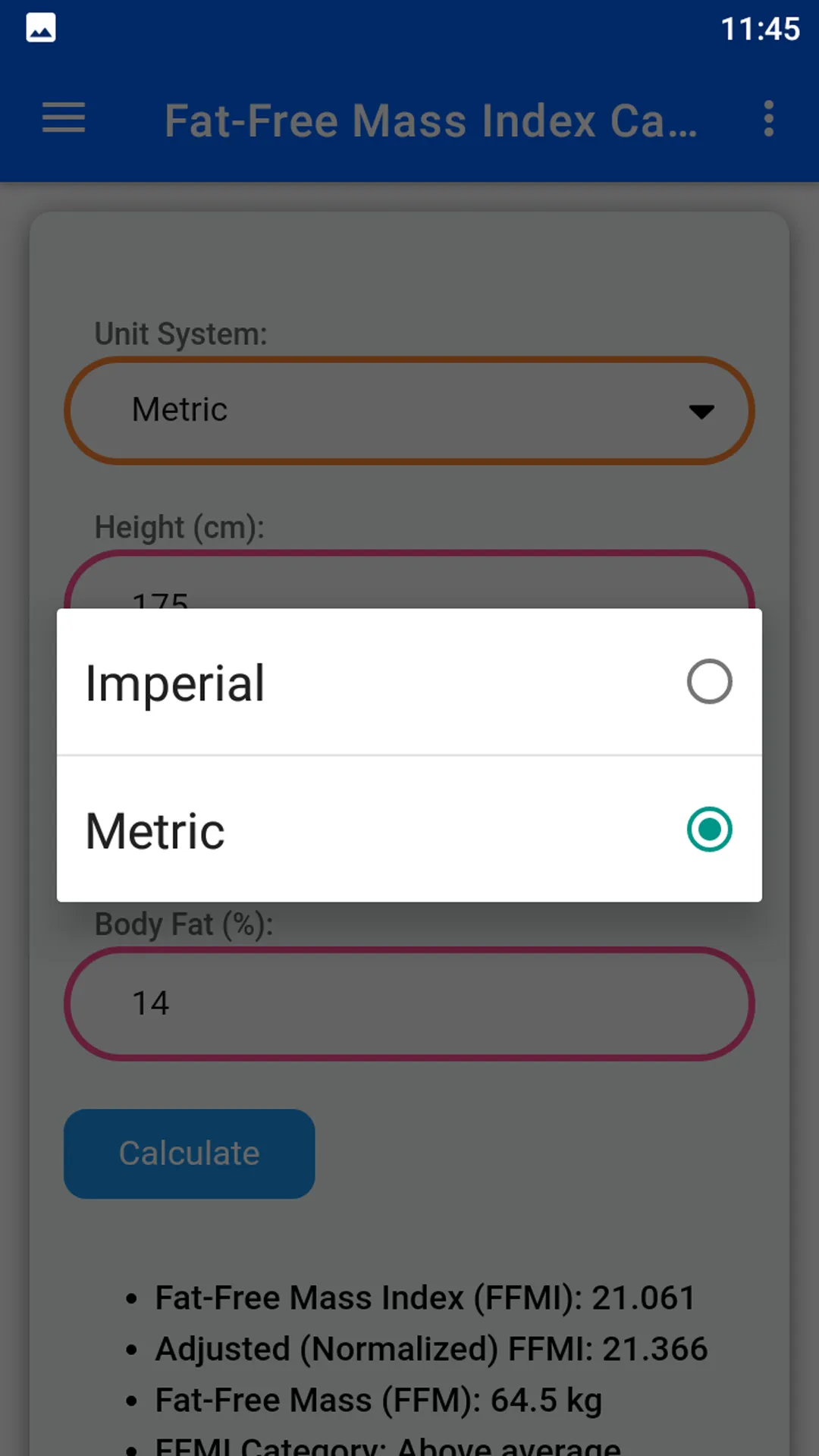 Mass Index Calculator | Indus Appstore | Screenshot