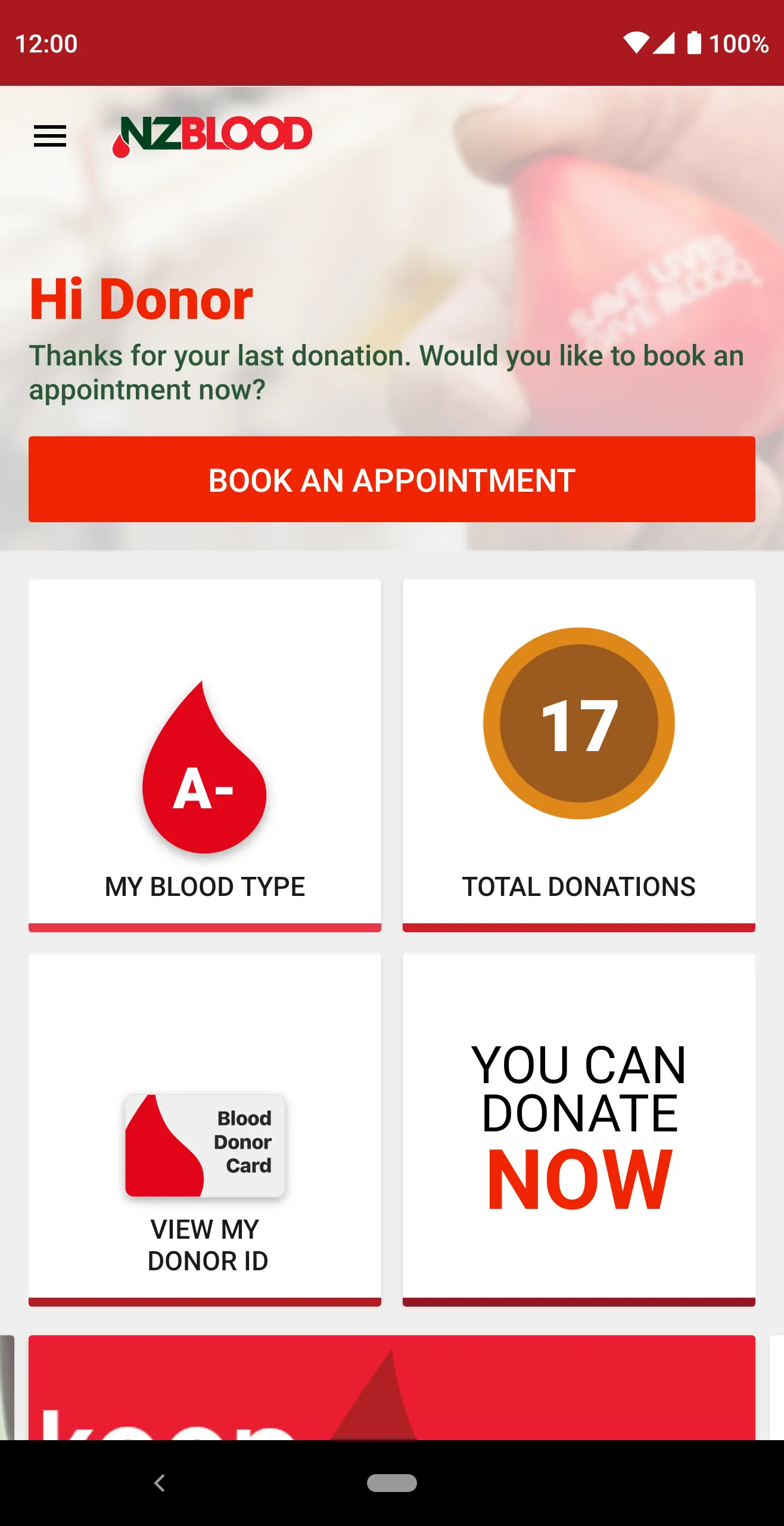 NZ Blood Service Donor App | Indus Appstore | Screenshot