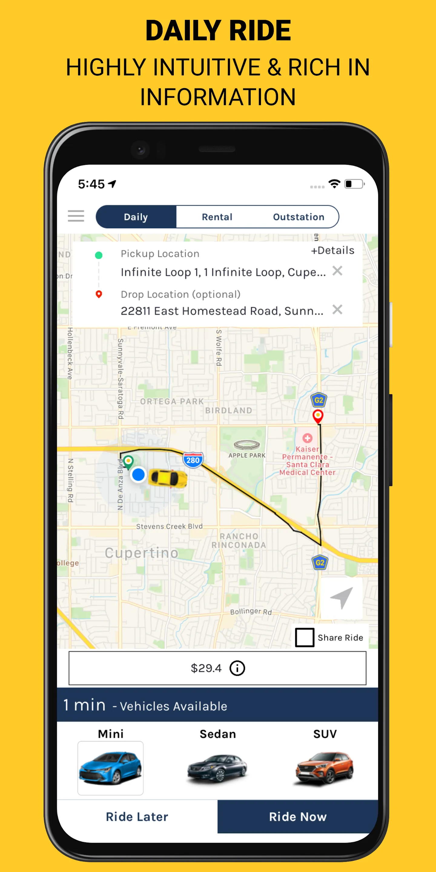 HireMe - Book a Taxi/Cab | Indus Appstore | Screenshot