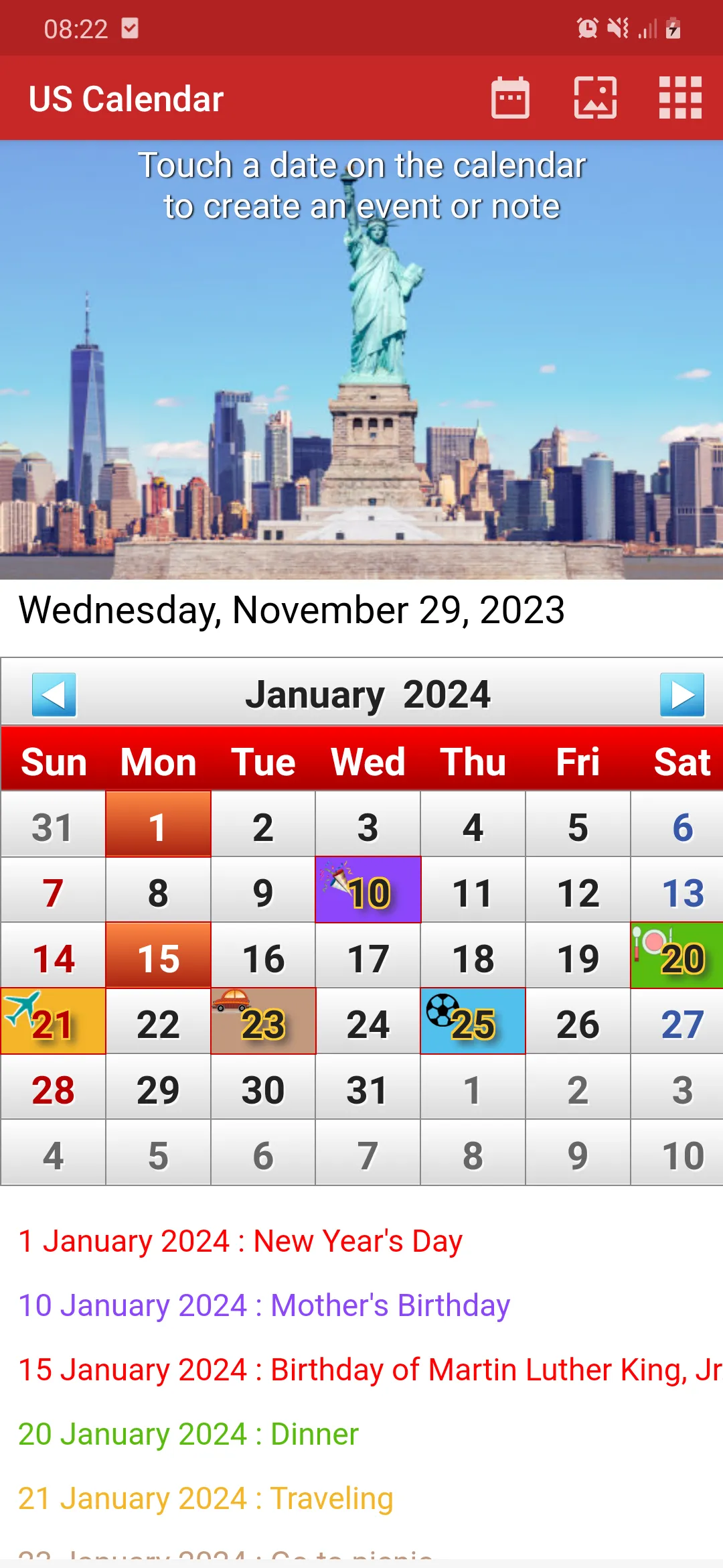 US Calendar 2024 | Indus Appstore | Screenshot