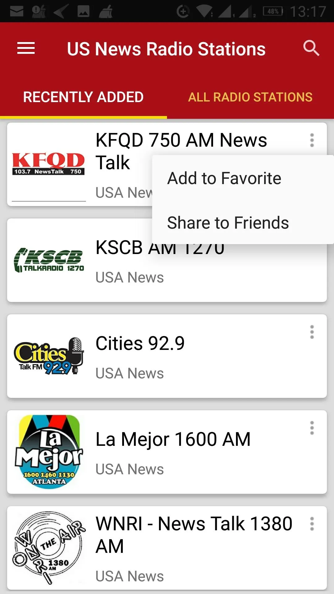 USA News Radio Stations | Indus Appstore | Screenshot