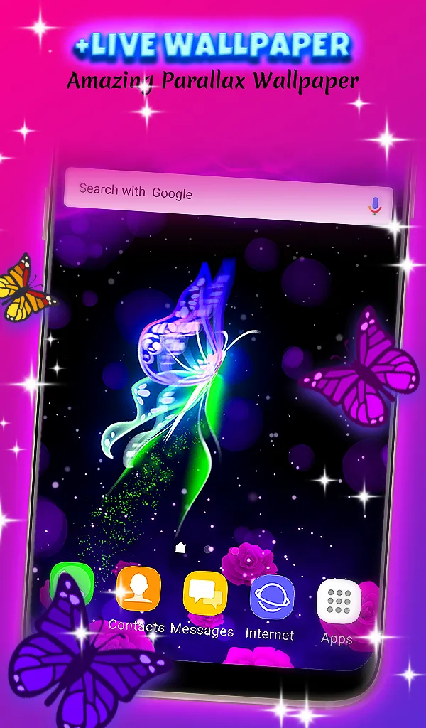 Neon Butterflies Wallpaper HD | Indus Appstore | Screenshot