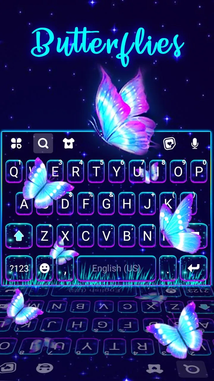 Neon Butterflies Theme | Indus Appstore | Screenshot