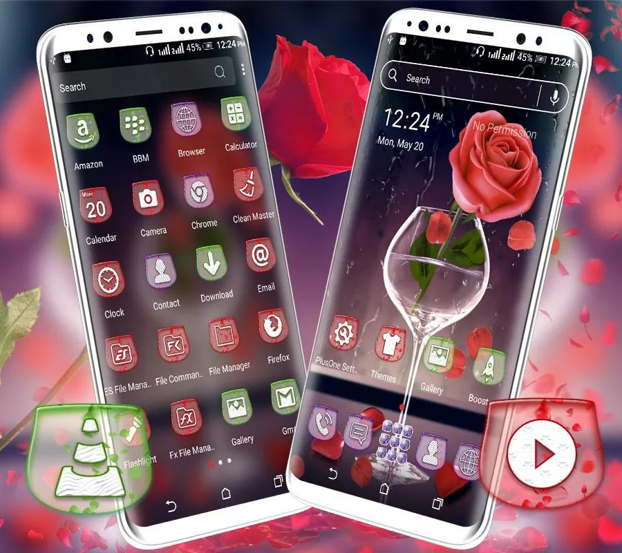 Rose in Glass Launcher Theme | Indus Appstore | Screenshot