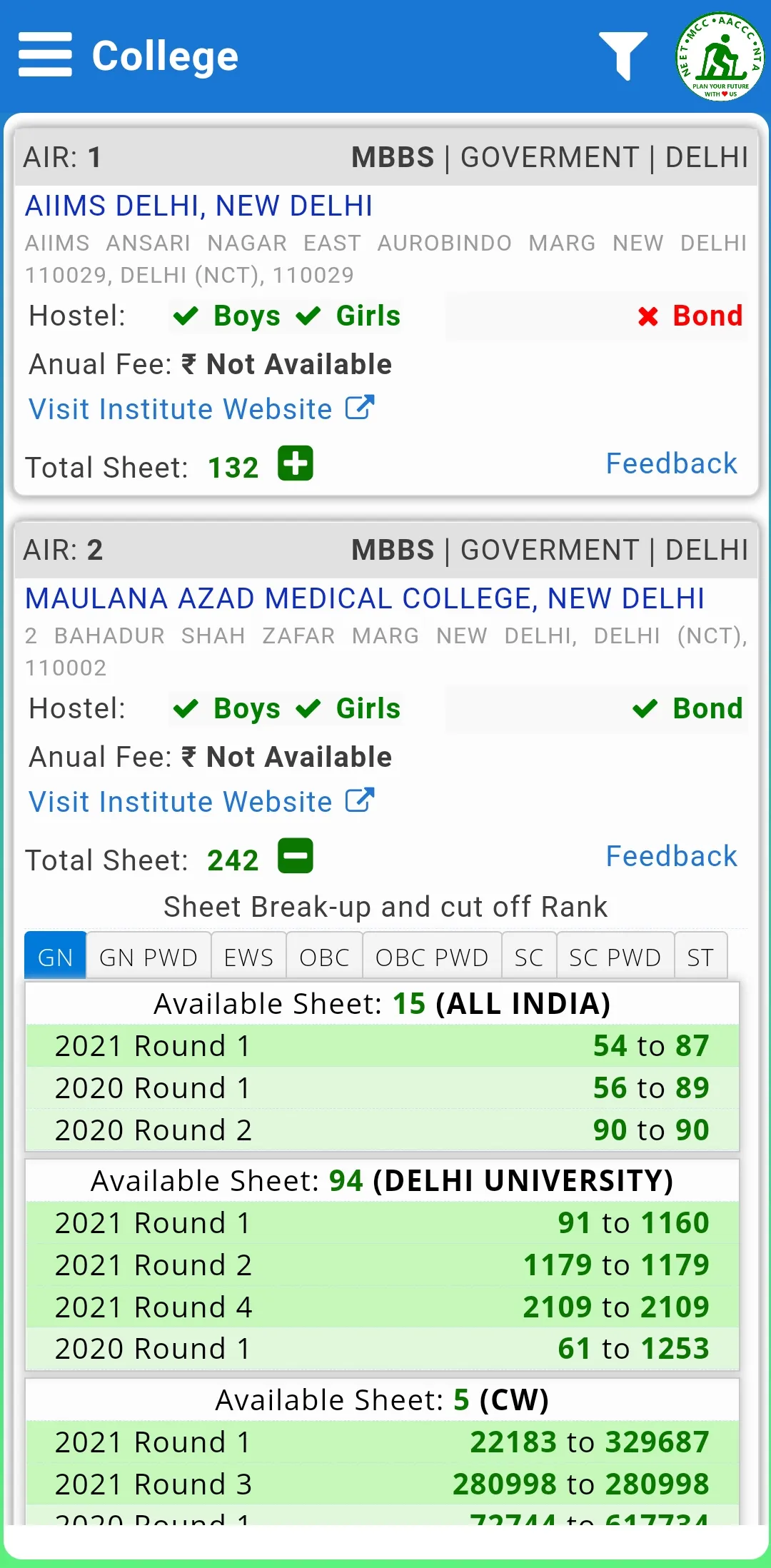 NEET CUTOFF & COUNSELLOR 2023 | Indus Appstore | Screenshot